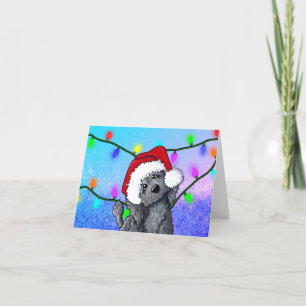 Zwarte Doodle Hond Kerstkaart Feestdagen Kaart