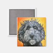 Zwarte doodle magneet (Voorkant / Achterkant)