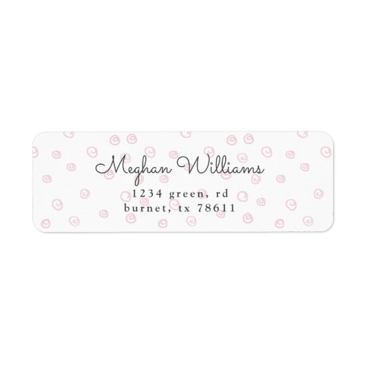 zwarte doodle swirl modern adres etiket (Voorkant)