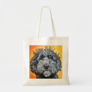 Zwarte doodle tote bag