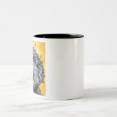 Zwarte doodle tweekleurige koffiemok (Center)