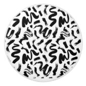 "Zwarte Doodles" Keramische Knop (Voorkant)