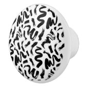 "Zwarte Doodles" Keramische Knop (Rechts)