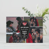 Zwarte doodskist tot de dood Hart Gothic Foto Save The Date (Staand voorkant)