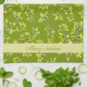 Zwarte doorn groen theedoek (Gevouwen)