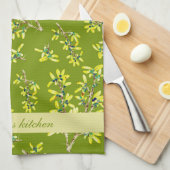 Zwarte doorn groen theedoek (Quarter Fold)