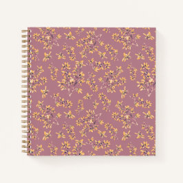 Zwarte doorn takken paars geel notitieboek