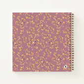 Zwarte doorn takken paars geel notitieboek (Achterkant)