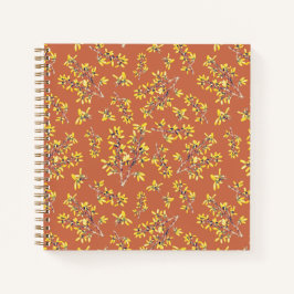 Zwarte doorn vertakt herfstkleuren notitieboek