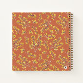 Zwarte doorn vertakt herfstkleuren notitieboek (Achterkant)