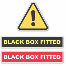 ZWARTE DOOS GEMONTEERD STICKER