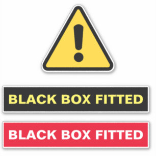 ZWARTE DOOS GEMONTEERDE STICKER