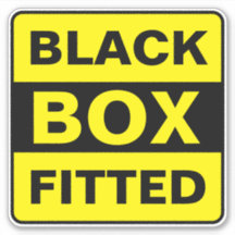 Zwarte doos Ingebouwde Sticker (auto teken)