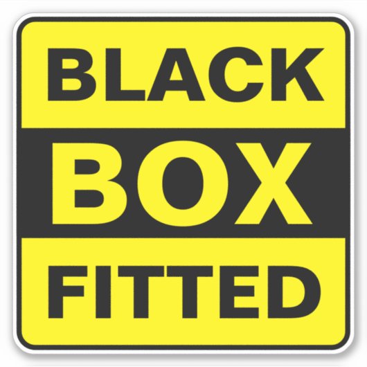 Zwarte doos Ingebouwde Sticker (auto teken) (Voorkant)