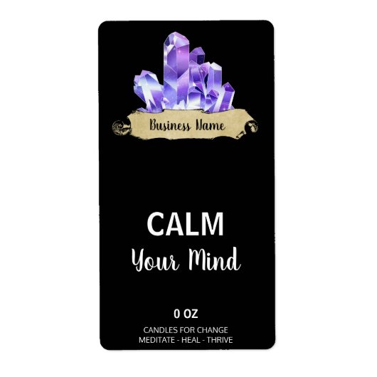 Zwarte doos met kristal-witch-labels etiket (Voorkant)