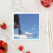 zwarte dop en tassel in de lucht servetten (Insitu)