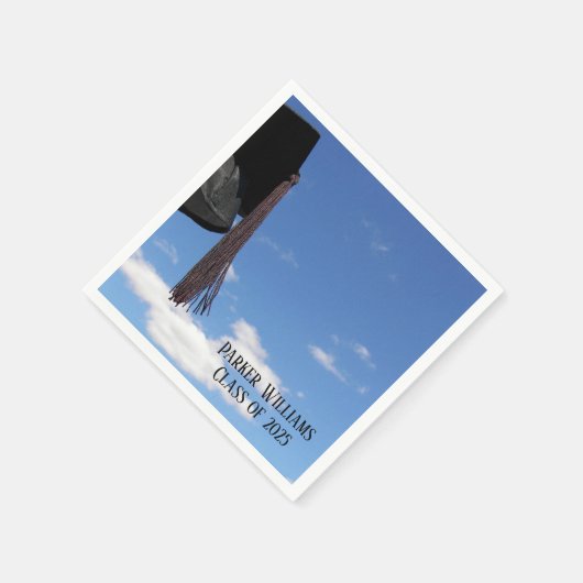 zwarte dop en tassel in de lucht servetten (Hoek)