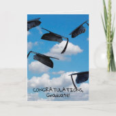 zwarte dop in de lucht met tassel kaart (Voorkant)