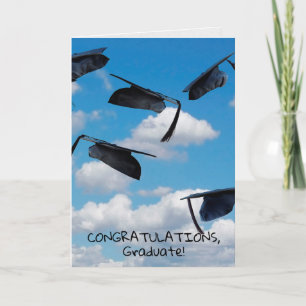 zwarte dop in de lucht met tassel kaart