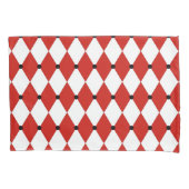 Zwarte Dot Red en witte Harlequin Kussensloop (Voorkant-Links)