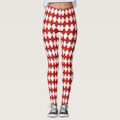 Zwarte Dot Red en witte Harlequin Leggings (Voorkant)