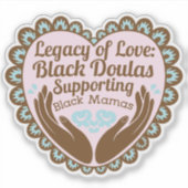 Zwarte Doula Waardering Aangepaste-Cut Vinyl Stick Sticker (Voorkant)