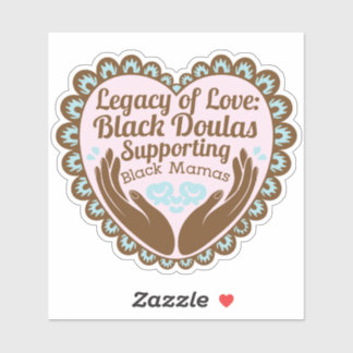Zwarte Doula Waardering Aangepaste-Cut Vinyl Stick Sticker