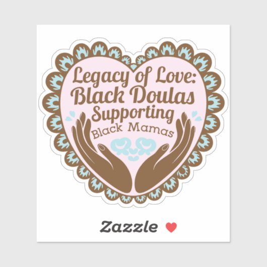 Zwarte Doula Waardering Aangepaste-Cut Vinyl Stick Sticker (Vel)