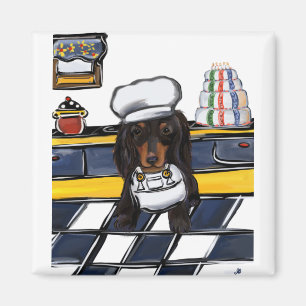 Zwarte Doxie Chef Magneet