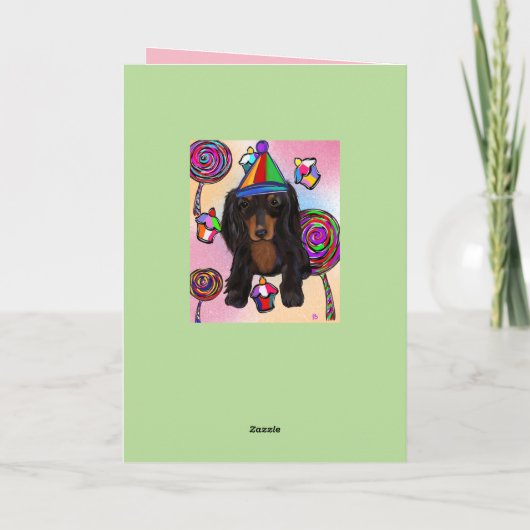 Zwarte Doxie Kaart (Achterkant)