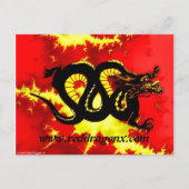 Zwarte draak briefkaart (Voorkant)