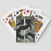 Zwarte draak en zwaard speelkaarten (Achterkant)