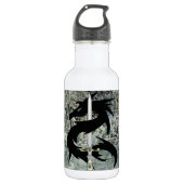 Zwarte draak en zwaard waterfles  (Voorkant)