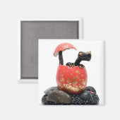 Zwarte draak hatching magneet (Voorkant / Achterkant)