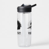 Zwarte draak hoofd creature aangepaste waterfles (Links)