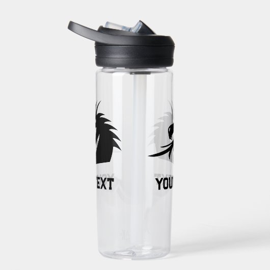 Zwarte draak hoofd creature aangepaste waterfles (Rechts)