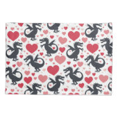 Zwarte draak in de liefde kussensloop (Achterkant)