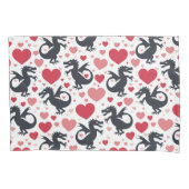 Zwarte draak in de liefde kussensloop (Voorkant)