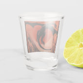 Zwarte draak in de vlucht shot glas (Achterkant)