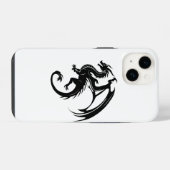 Zwarte draak iPhone hoesje (Achterkant horizontaal)