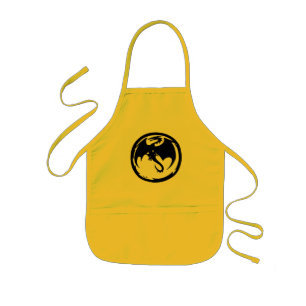 Zwarte draak kinder geel chefapron schort