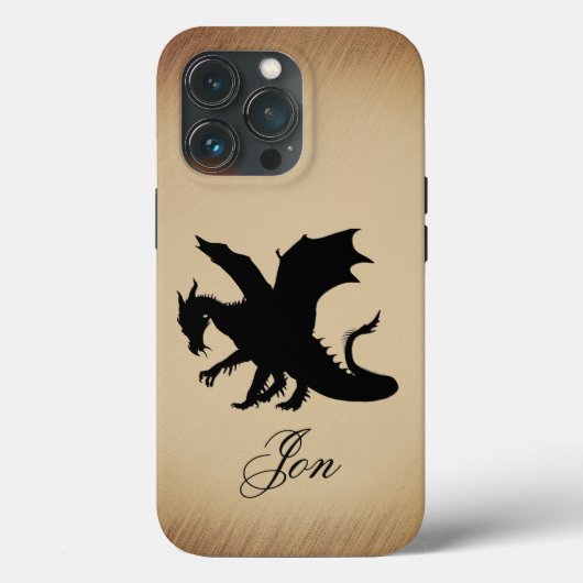 Zwarte Draak Landelijke Achtergrond Persoonlijk Case-Mate iPhone Case (Achterkant)