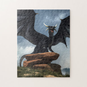 Zwarte draak legpuzzel