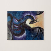 Zwarte draak met Night Sky van Carla Morrow Legpuzzel (Horizontaal)