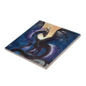 Zwarte draak met Night Sky van Carla Morrow Tegeltje (Zijkant)