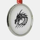 Zwarte draak metalen ornament (Rechts)
