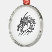 Zwarte draak metalen ornament (Links)