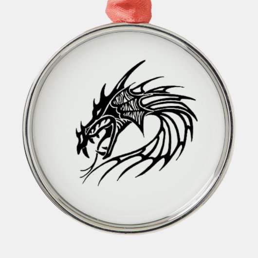 Zwarte draak metalen ornament (Voorkant)