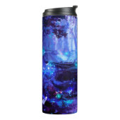 Zwarte draak, nachtelijke bosscène. thermosbeker (Gedraaid links)