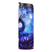 Zwarte draak, nachtelijke bosscène. thermosbeker (Geroteerd rechts)